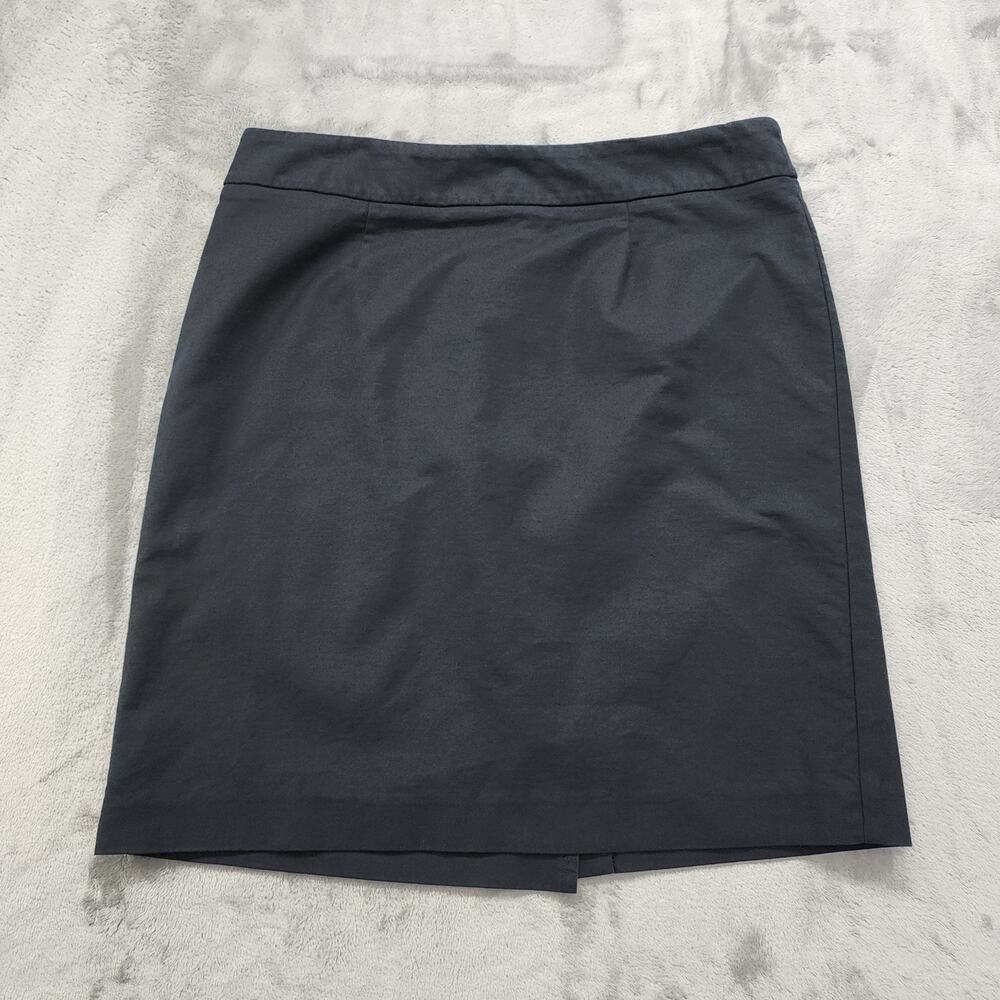 Coldwater Creek Skirt Size 14 Black Pencil Stretch Cotton Back Slit‎ Office